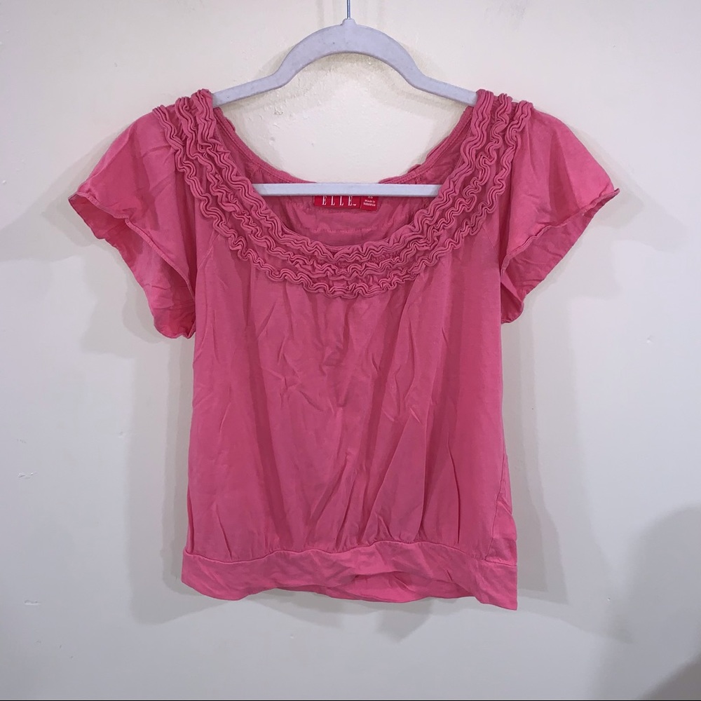 Elle ultra soft comfy cottage core pink top